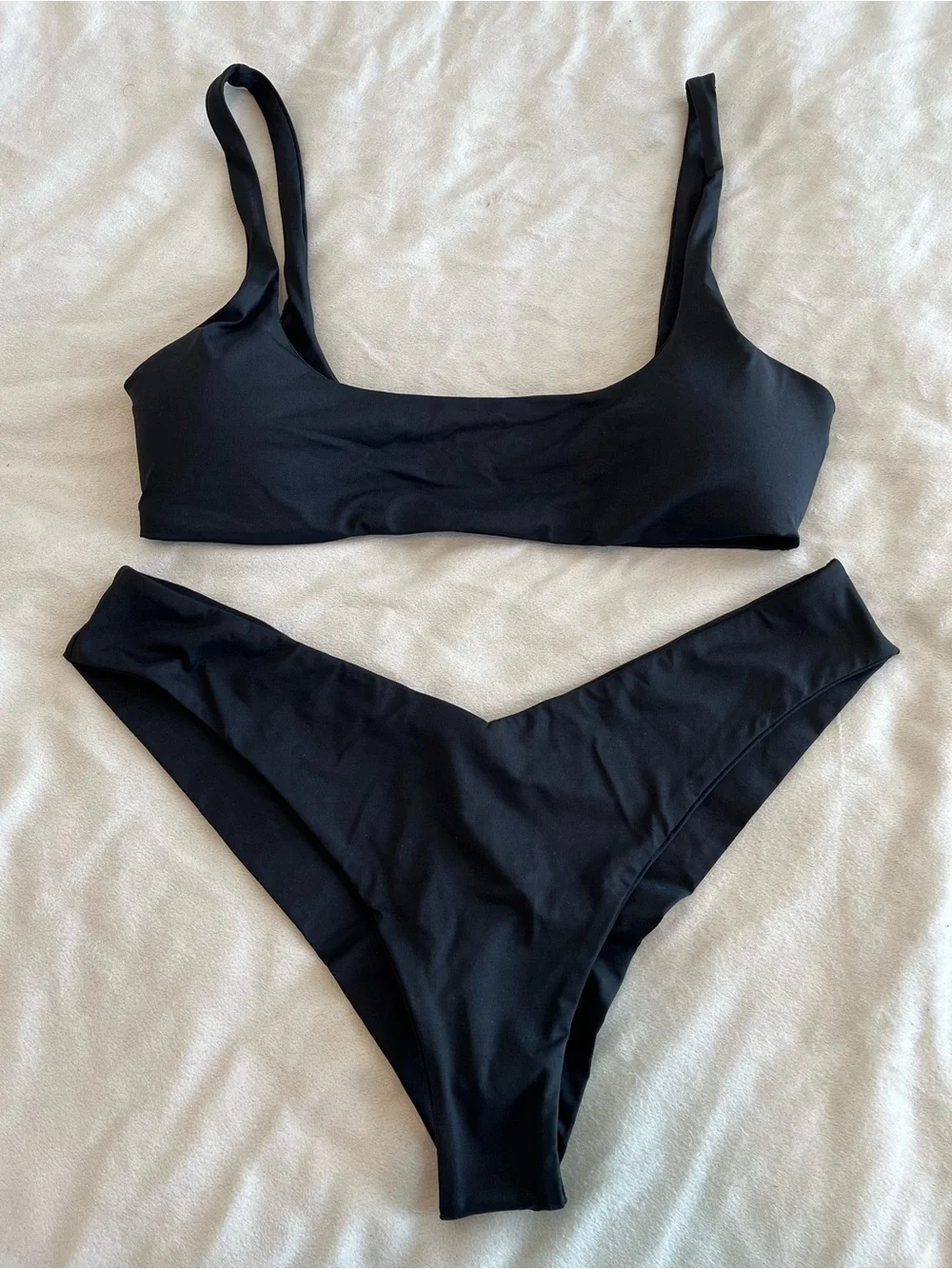 L*Space Bikini Set Prince Top & Ella Tanga Bottom XL Black Resortwear Swimwear